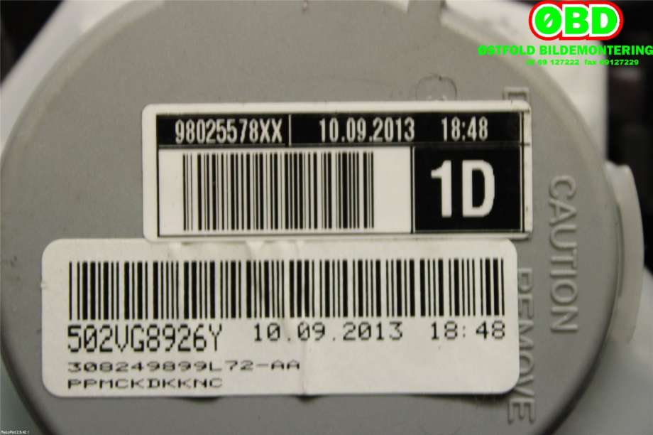 Airbag beltestrammer til Peugeot Partner 2008-2015 (Type II, Fase 1)  (PEUGEOT|98025578XX|)