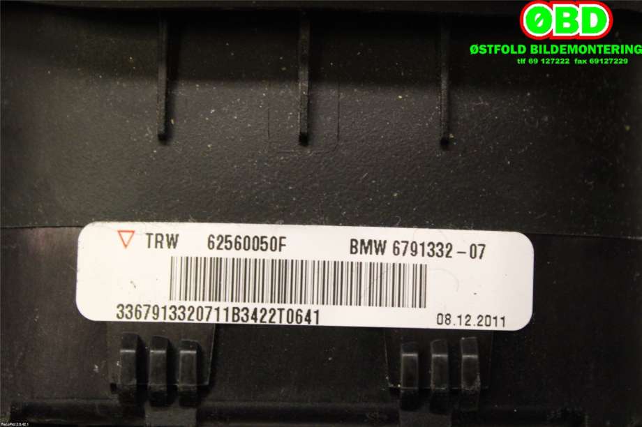 Airbag rattpute til BMW 3-Serie 2012-2018 (F30/F31/F34) (F30/F31/F34) (BMW|32 30 6 791 332||6791332)