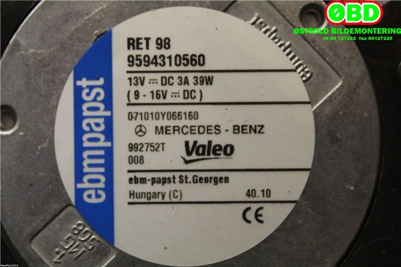 Varmeapparat motor til Mercedes E-Klasse 2009-2013 (Fase 1) (W212) (W212) (MERCEDES|A 204 830 01 08|A 204 830 00 08|)
