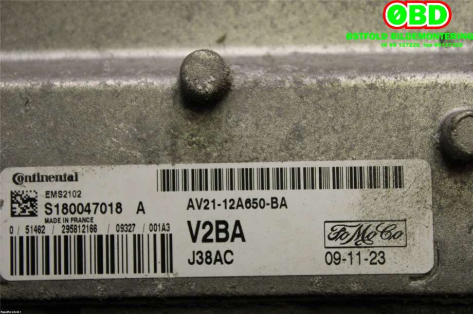 Styreenhet motor til Ford Fiesta 2008-2012 (Type VI, Fase 1)  (FORD|1543041||AV2112A650BA)