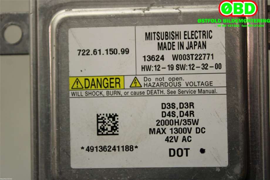 Styreenhet xenon/ballast til Volvo V40 2012-2019  (VOLVO|31335777|7226115099|W003T22771)