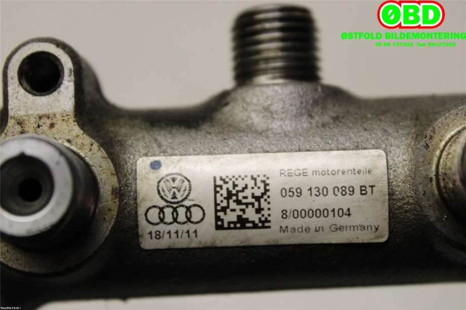 Dyseskinne (fuelrail) til Porsche Panamera 2009-2017 (Type I) (970) (970) (|059130089BT)