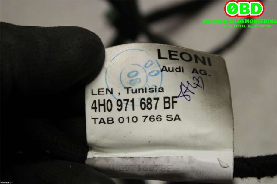 Ledningsnett til Audi A8 2010-2013 (Type III, Fase 1)  (AUDI|4H0 971 687 CD||4H0971687BF)