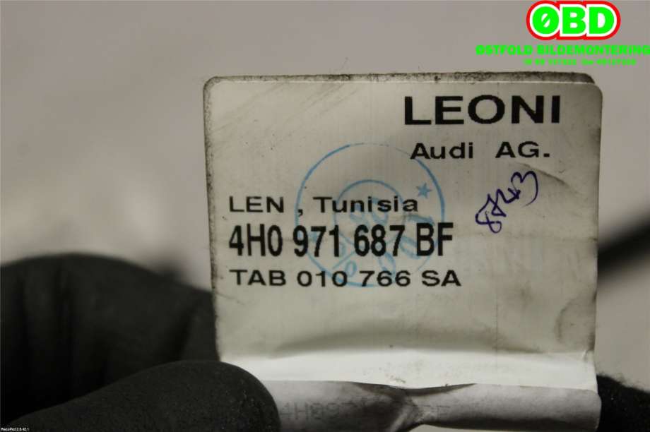 Ledningsnett til Audi A8 2010-2013 (Type III, Fase 1) (AUDI|4H0 971 687 CD||4H0971687BF)