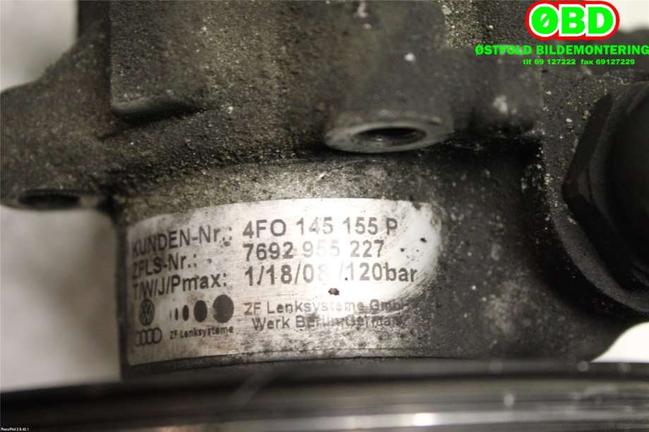 Servo pumpe mekanisk til Audi A6 2008-2011 (Type III, Fase 2) (C6) (C6) (AUDI|4F0 145 155 P||4F0145155P)