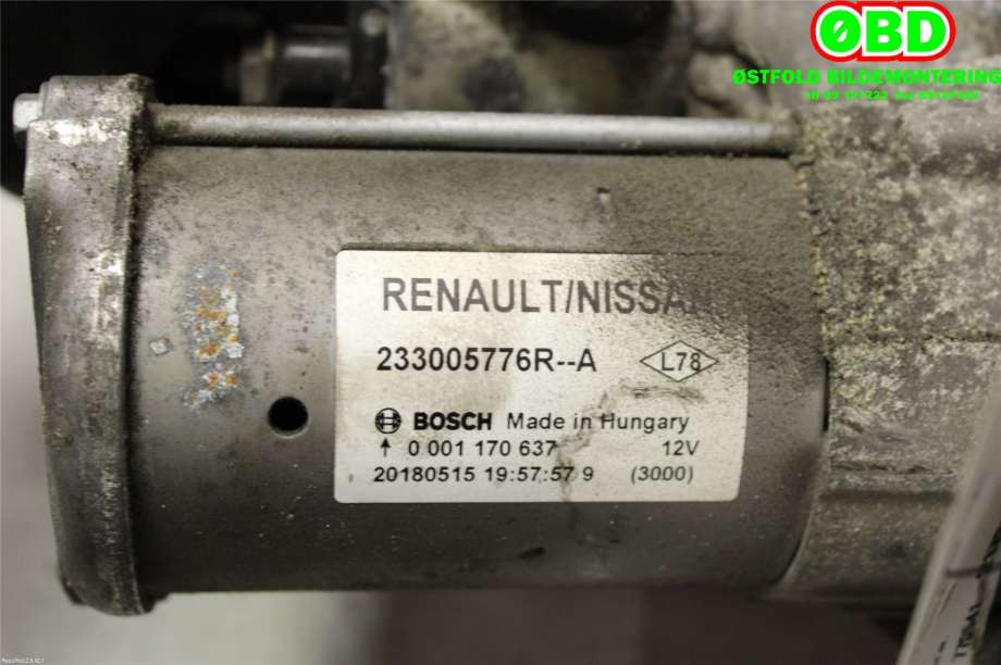 Starter diesel til Nissan Qashqai 2014-2021 (Type II)  (NISSAN|2330000Q6C||233005776R)