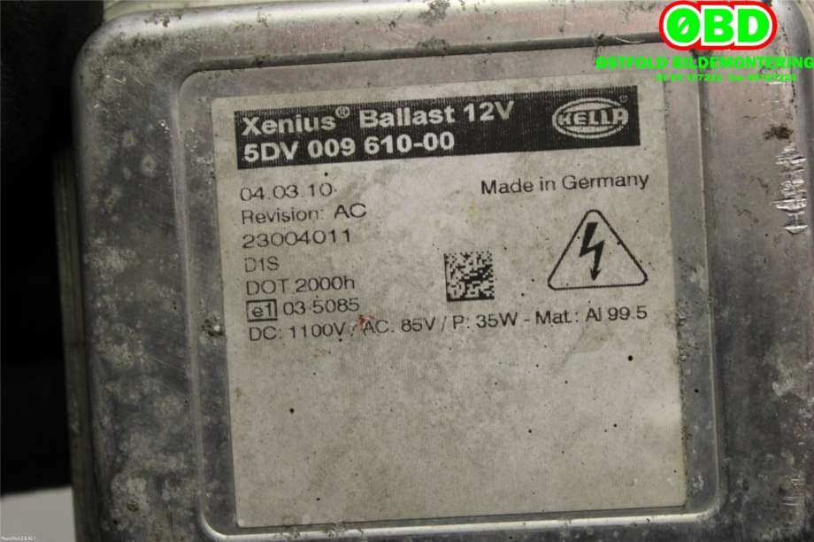 Styreenhet xenon/ballast til Nissan Qashqai 2010-2014 (Type I, Fase 2)  (|5DV009610|5DV00961000)