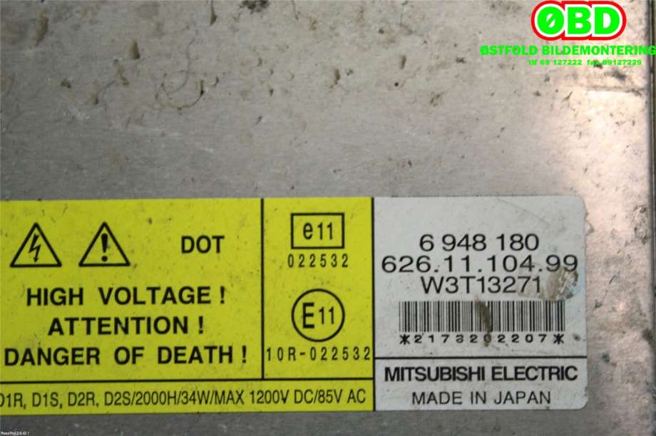 Styreenhet xenon/ballast til BMW 3-Serie 2005-2011 (E90/E91/E92/E93) (E90/E91/E92/E93) (BMW|63 12 6 948 180|W3T13271|6948180)