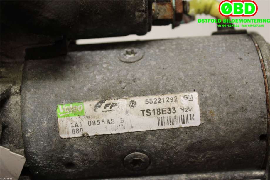 Starter diesel til Opel Meriva B 2010-2017  (OPEL|55578093|)