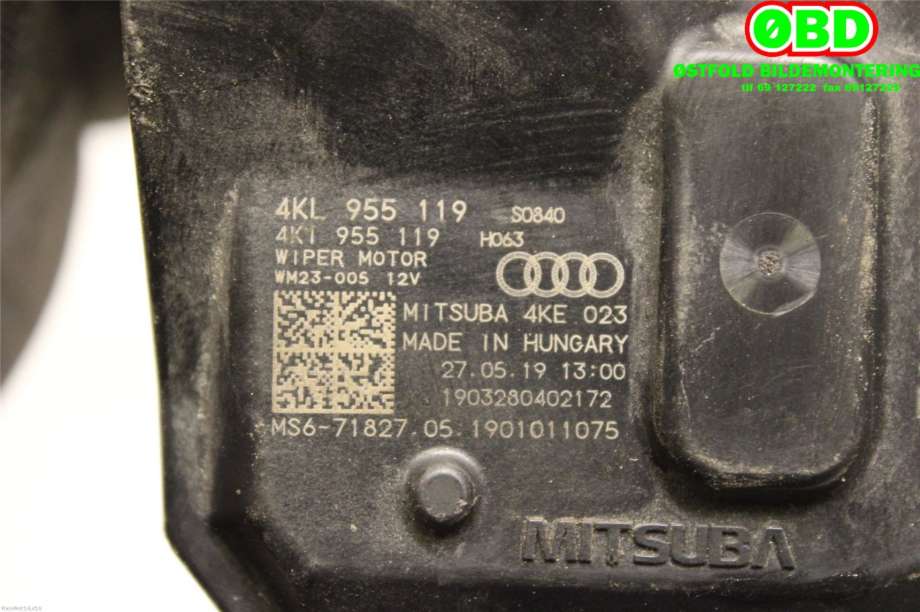 Viskermotor frontrute til Audi e-tron 2018-->>  (AUDI||4KL955119)