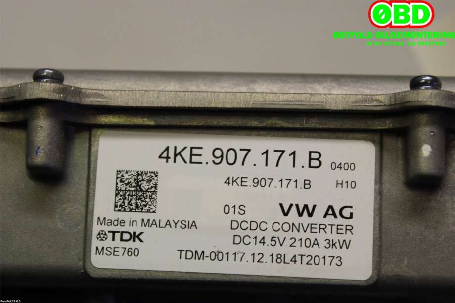 DCDC converter hybrid til Audi e-tron 2018-->>  (AUDI|4KE 907 171 B|4KE 907 171 C|4KE907171B)