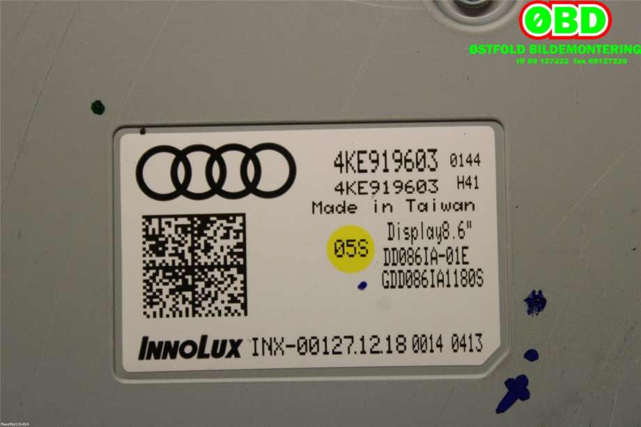 Varmeapparat betjening til Audi e-tron 2018-->> (AUDI|4KE 919 603|4KE 919 603 A|4KE919603)
