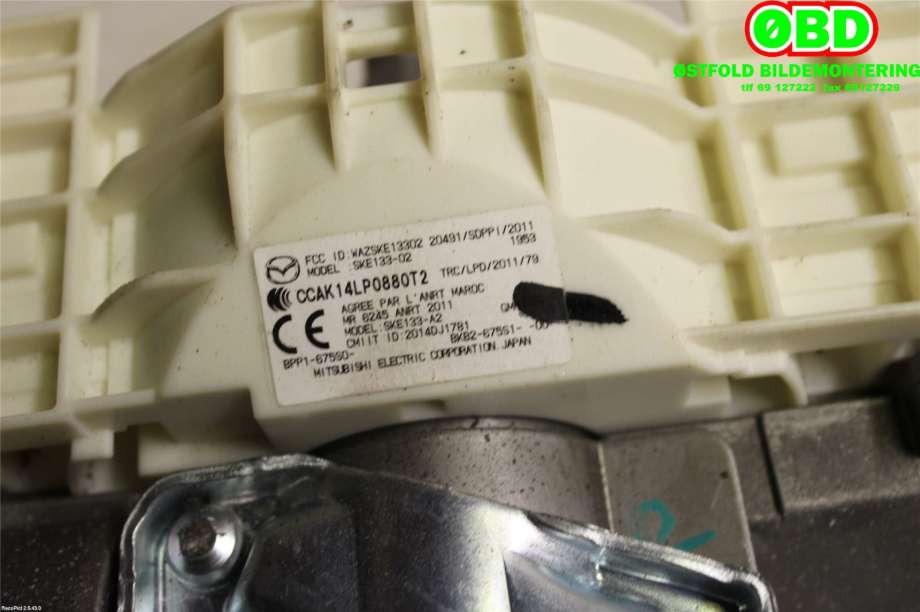 Rattaksel elektrisk servo til Mazda 2 2015-2019 (Type III, Fase 1) (MAZDA|D09H32100K|)