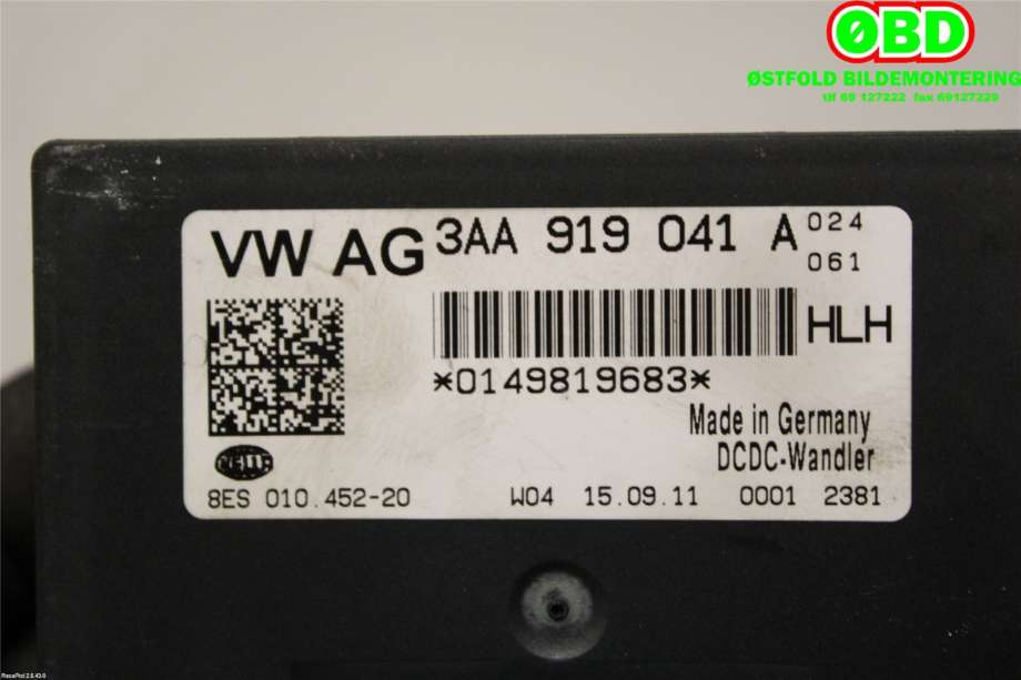 Styreenhet diverse til VW Tiguan 2011-2016 (Type I, Fase 2)  (VOLKSWAGEN|3AA 919 041 A||3AA919041A)