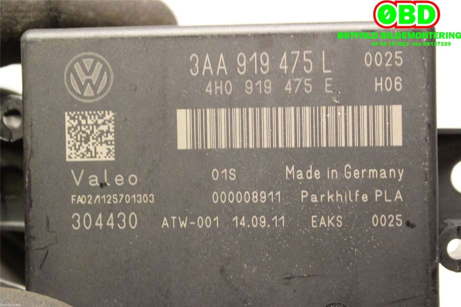 Styreenhet parkering til VW Tiguan 2011-2016 (Type I, Fase 2) (VOLKSWAGEN|3AA 919 475 S||3AA919475L)