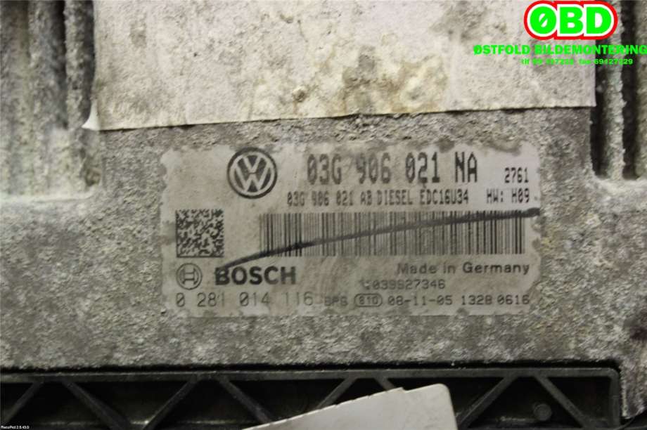 Styreenhet motor til VW Golf V, Combi 2003-2008  (VOLKSWAGEN|03G 906 021 NA||03G906021NA)