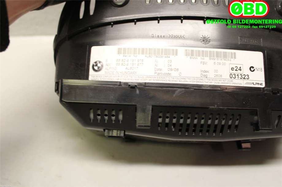 Instrument kjørecomputer til BMW 3-Serie 2005-2011 (E90/E91/E92/E93) (E90/E91/E92/E93) (BMW|62 10 9 316 119||65829151976)