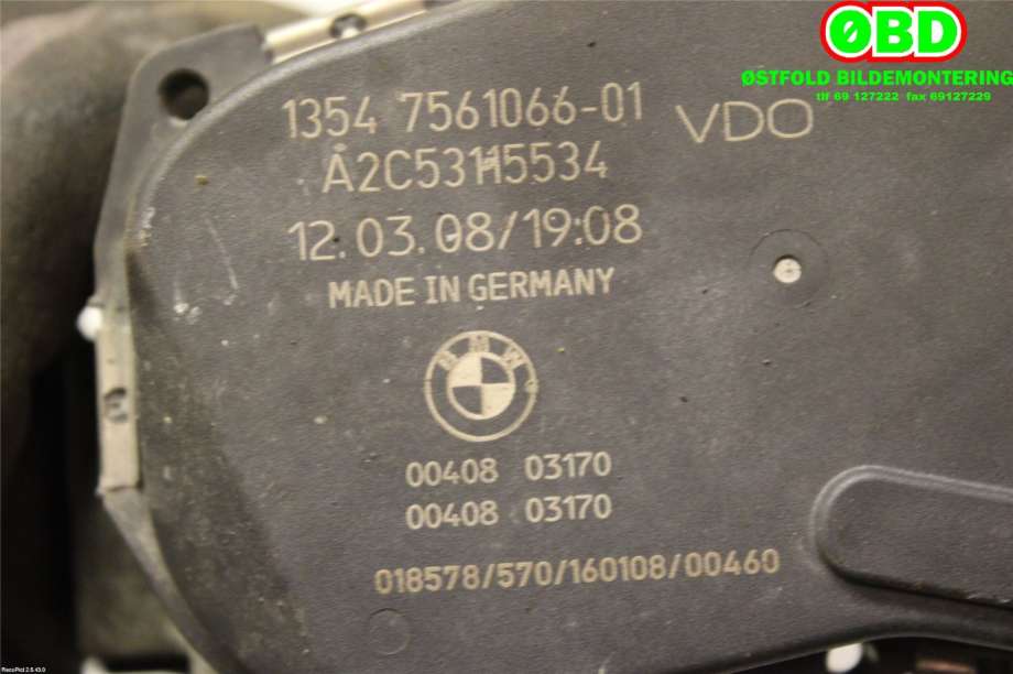 Spjeldhus til BMW 3-Serie 2005-2011 (E90/E91/E92/E93) (E90/E91/E92/E93) (BMW|13547561066|)