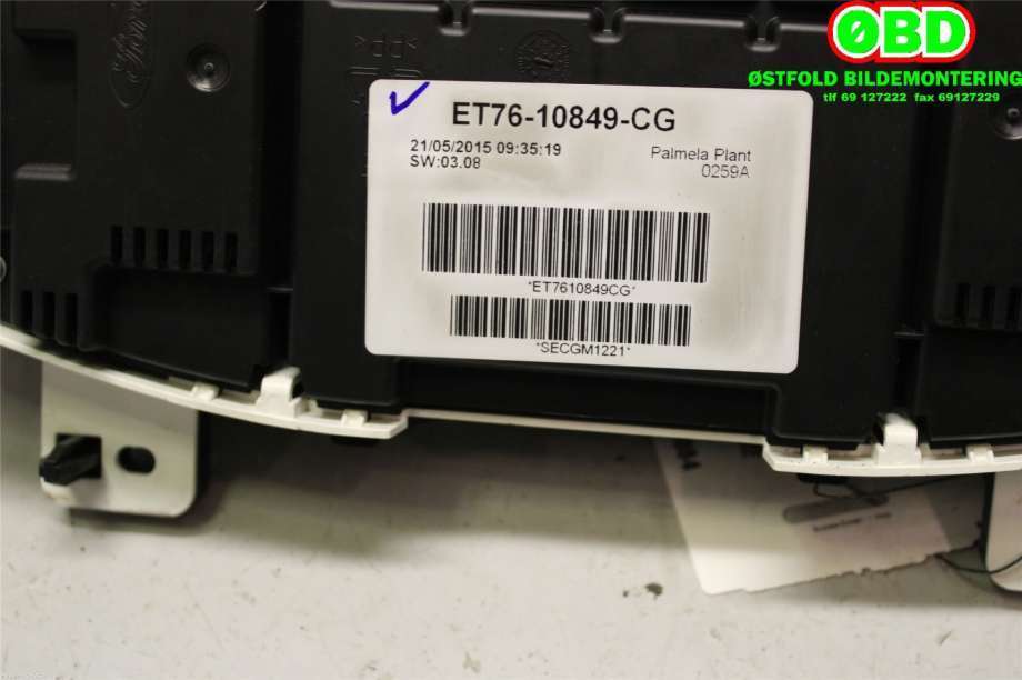 Instrumentpanel til Ford Transit Courier 2014-2018 (Type I, Fase 1)  (FORD|2088819||ET7610849CG)