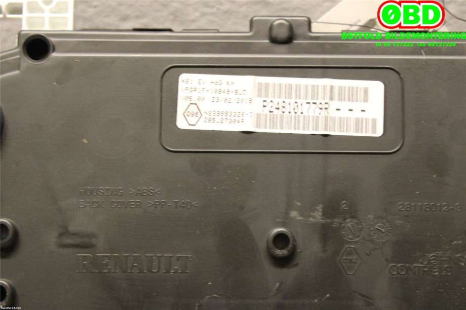 Instrumentpanel til Renault Kangoo 2008-2021 (Type II)  (RENAULT|248101779R|)
