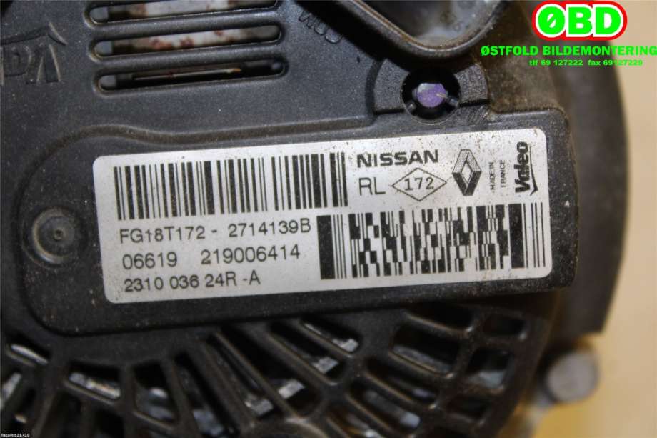 Dynamo til Nissan Qashqai 2014-2021 (Type II)  (NISSAN|2310000Q6A||231003624R)