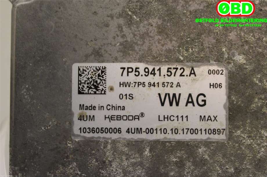 Styreenhet xenon/ballast til VW e-Golf 2017-2020 (Fase 2)  (VOLKSWAGEN|7P5 941 572 A||7P5941572A)