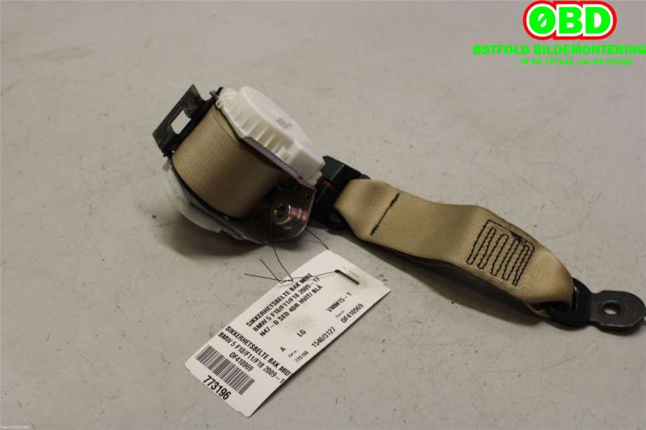 Sikkerhetsbelte bak midtre til BMW 5-Serie 2010-2017 (F10/F11) (F10/F11) (BMW|72 11 9 163 241|)