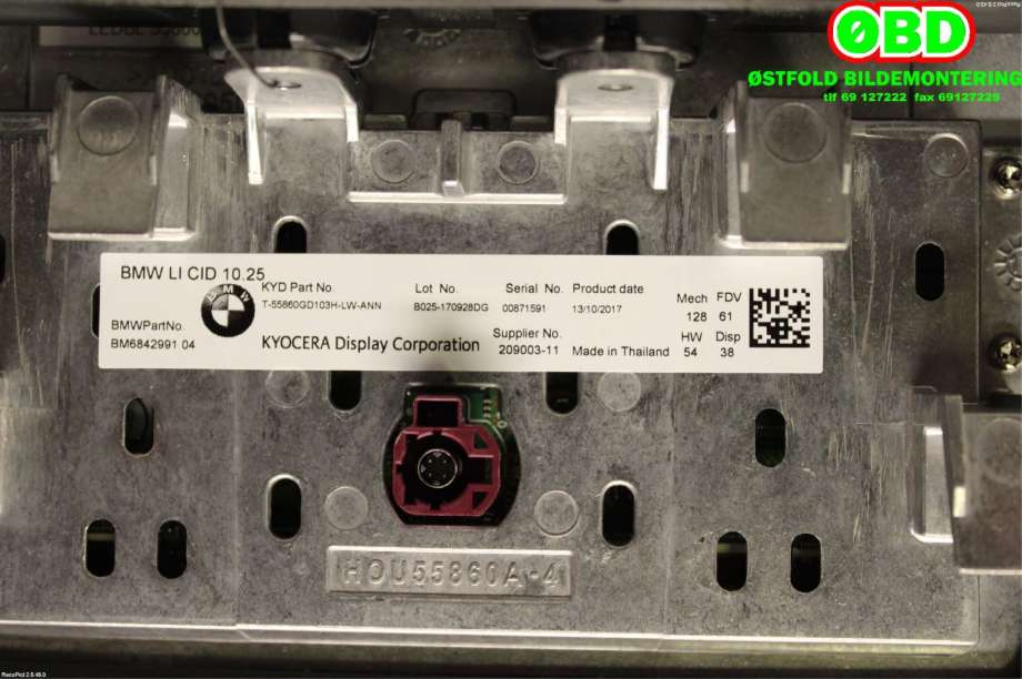 Instrument kjørecomputer til BMW i3 2013-2022  (BMW|65 50 6 842 991||6842991)