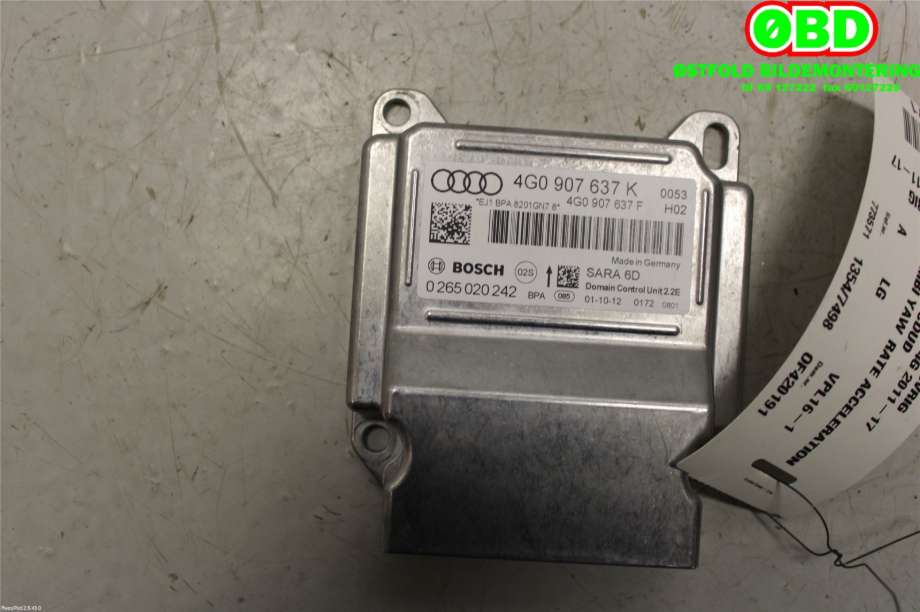 Styreenhet diverse til Audi A7 2010-2014 (Type I, Fase 1)  (AUDI|4G0 907 637 K||4G0907637K)