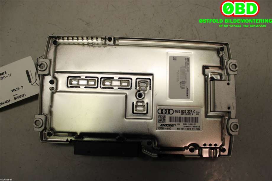 Bilstereo forsterker til Audi A7 2010-2014 (Type I, Fase 1)  (AUDI|4G0 035 223 C||4G0035223C)
