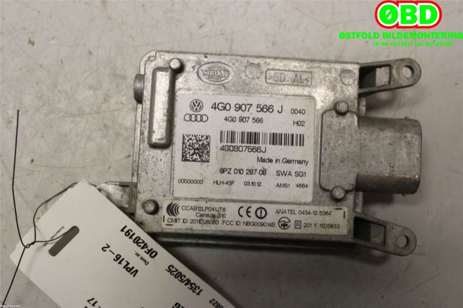 Sensor radar til Audi A7 2010-2014 (Type I, Fase 1) (AUDI|4G0 907 566 J||4G0907566J)