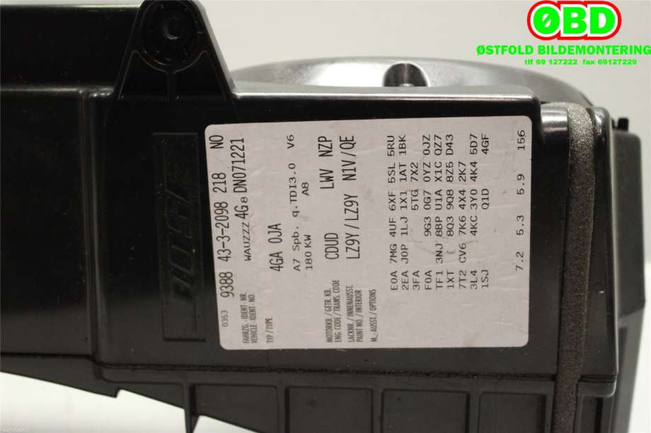 Bilstereo diverse til Audi A7 2010-2014 (Type I, Fase 1)  (AUDI|4G9 035 382 A|)