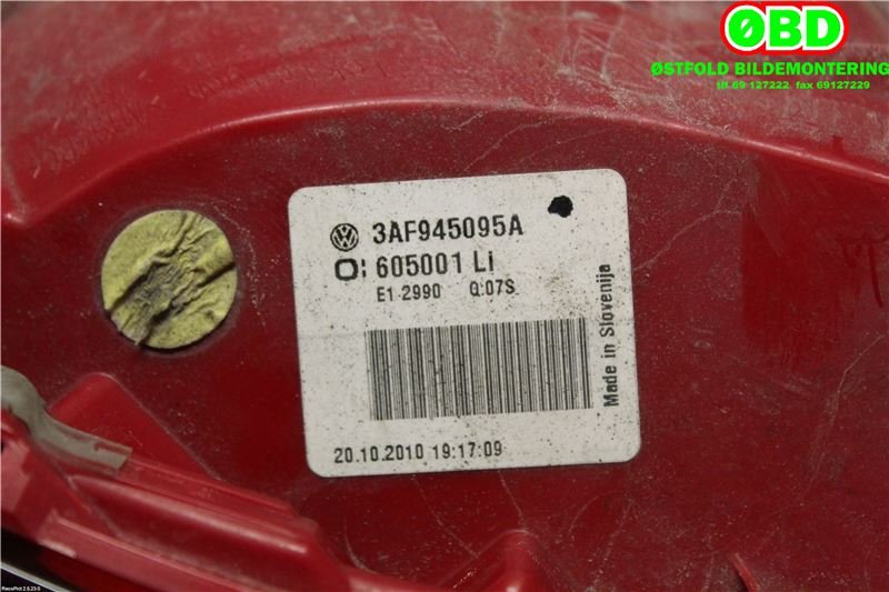 Baklykt venstre til VW Passat 2011-2015 (B7) (B7) (VOLKSWAGEN|3AF 945 095 E||3AF945095A)