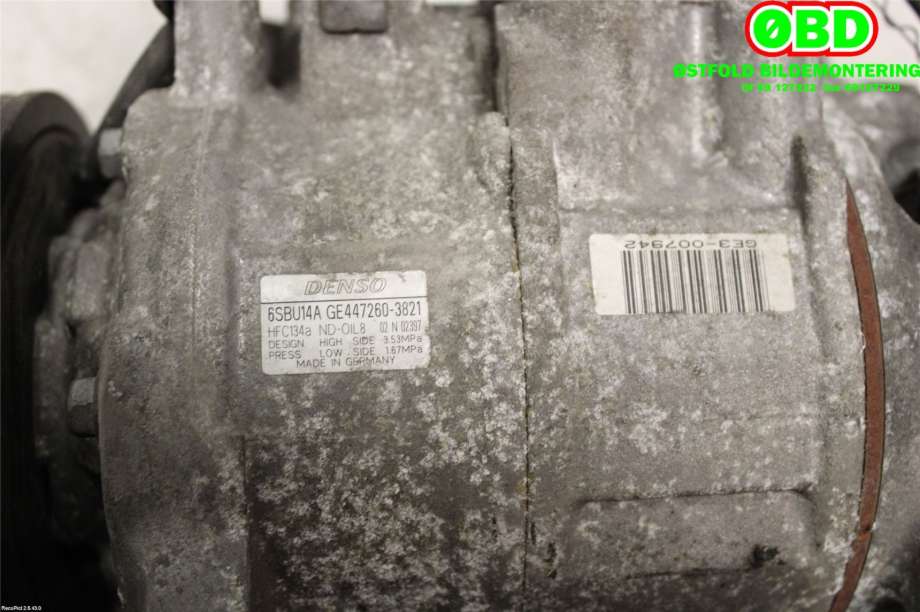 Aircondition kompressor til BMW 5-Serie 2010-2017 (F10/F11) (F10/F11) (BMW|64 52 9 223 694|4472603821|)