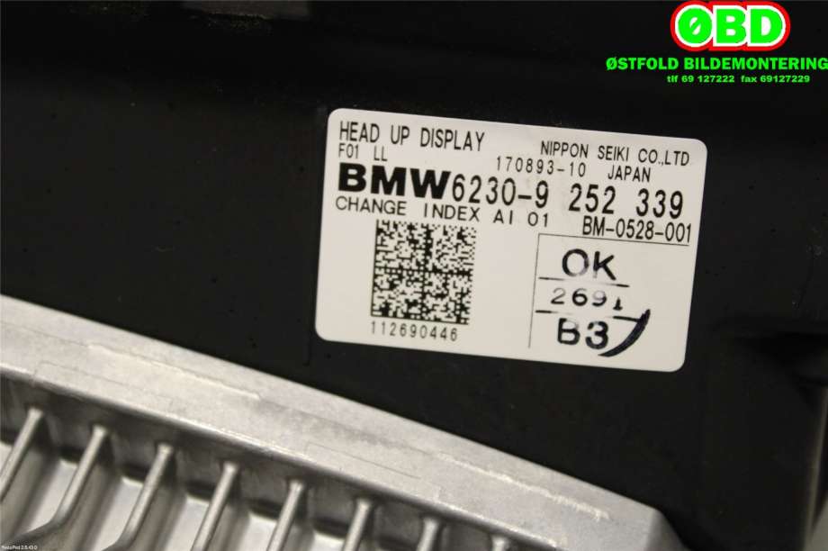 Instrumentpanel til BMW 7-Serie 2009-2015 (F01/F02/F03/F04) (F01/F02/F03/F04) (BMW|62 30 9 395 581||62309252339)