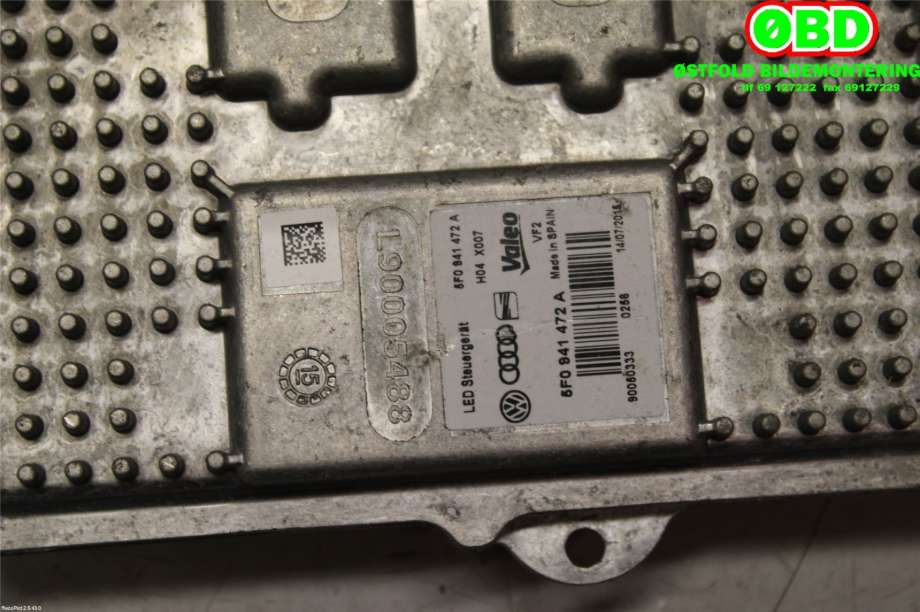 Styreenhet xenon/ballast til VW e-Golf 2014-2017 (Fase 1) (VOLKSWAGEN|5F0 941 472 A||5F0941472A)