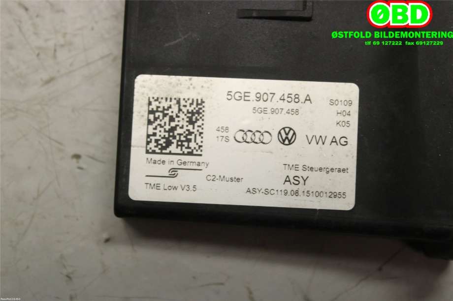 Styreenhet diverse til VW e-Golf 2014-2017 (Fase 1)  (VOLKSWAGEN|5GE 907 458 C||5GE907458A)
