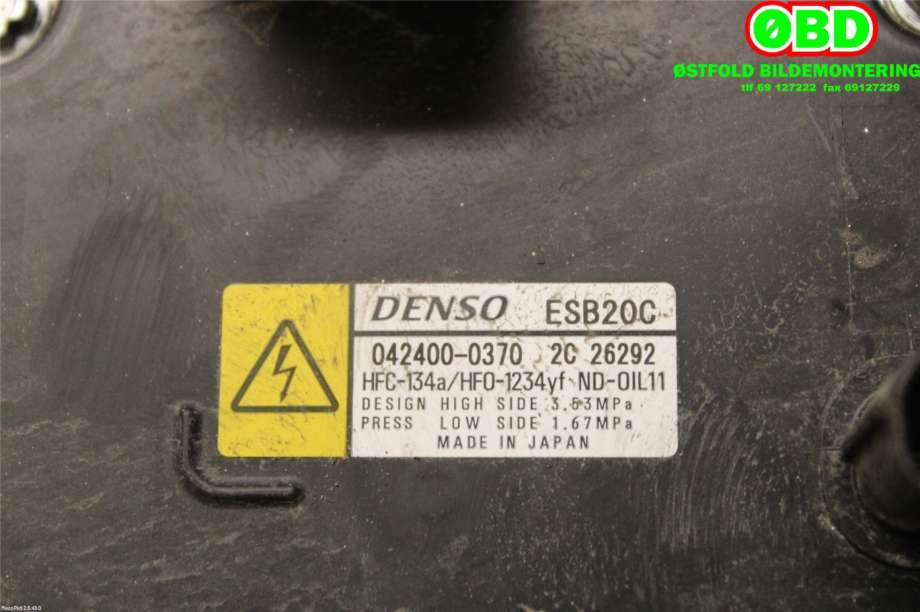 Aircondition kompressor til Toyota Corolla 2019-->>  (TOYOTA|8837047092|0424000370|)
