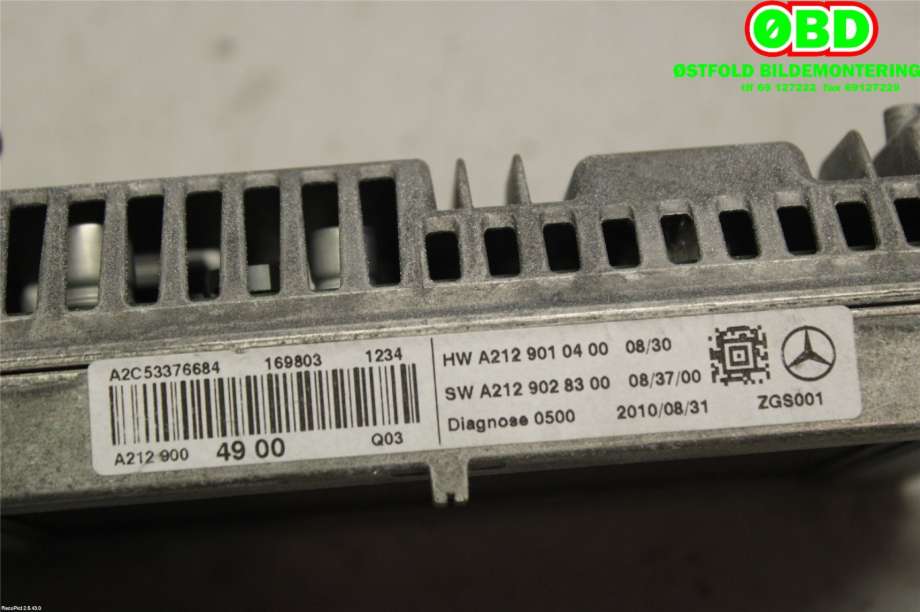 Instrument kjørecomputer til Mercedes E-Klasse 2009-2013 (Fase 1) (W212) (W212) (MERCEDES|A 212 900 49 00|A 212 900 91 22|2129004900)