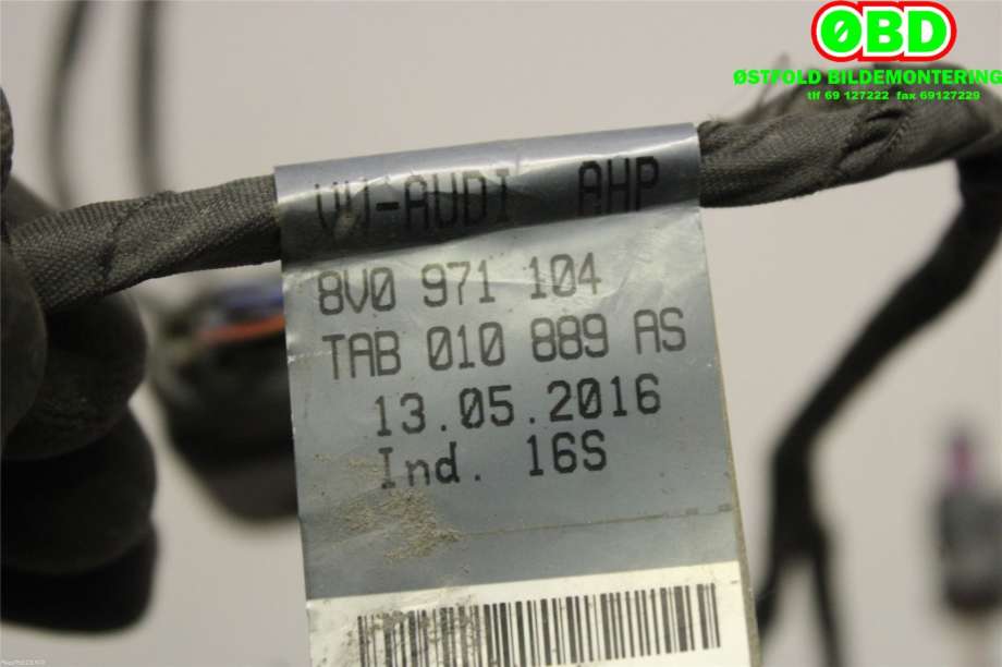 Ledningsnett til Audi A3 2016-2020 (Type III, Fase 2) (AUDI|8V0971104A||8V0971104)