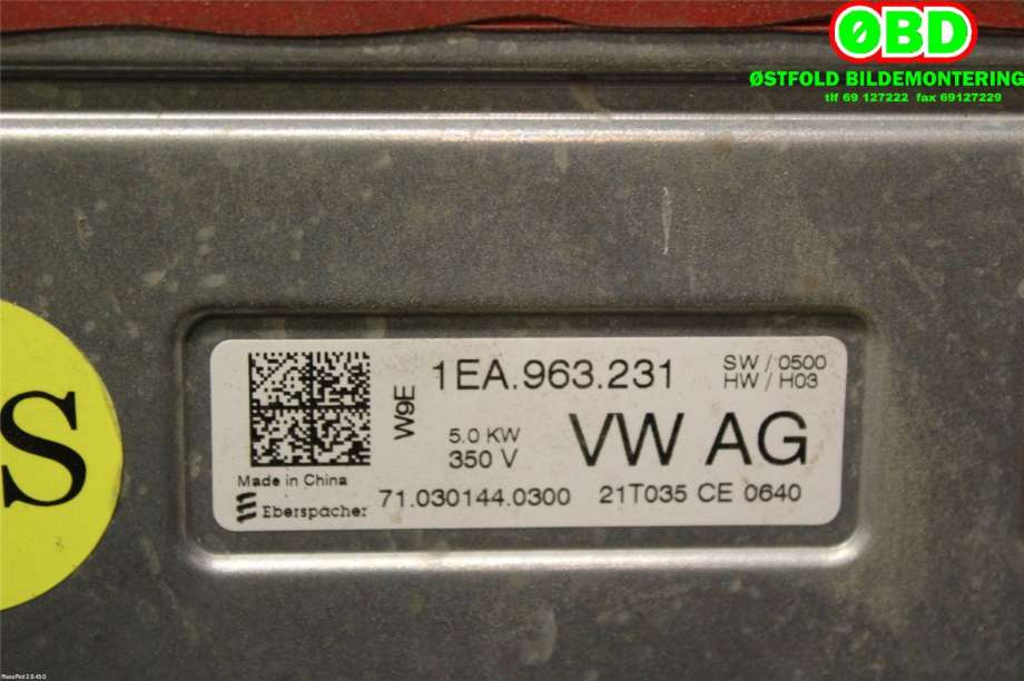 Varmeapparat register til VW ID.4 2020-->>  (VOLKSWAGEN ID4|1EA963221B|1EA963221F|1EA963231)