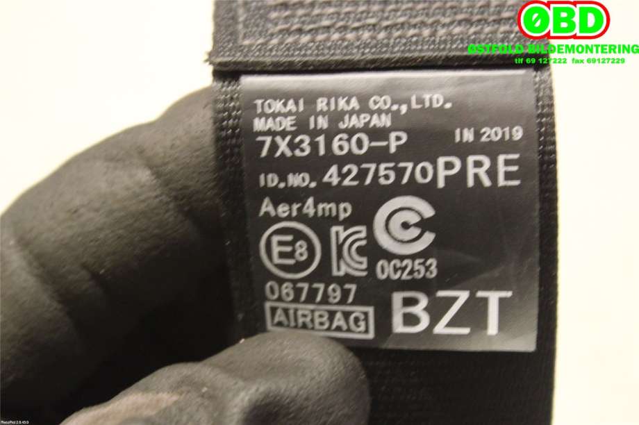 Airbag beltestrammer til Toyota RAV4 2019-->> (Type V) (TOYOTA|7321047281C7|)