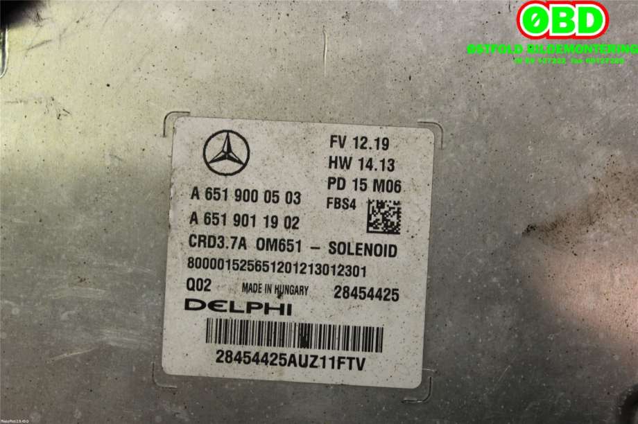 Styreenhet motor til Mercedes E-Klasse 2013-2016 (Fase 2) (W212) (W212) (MERCEDES|A 651 900 05 03||6519000503)