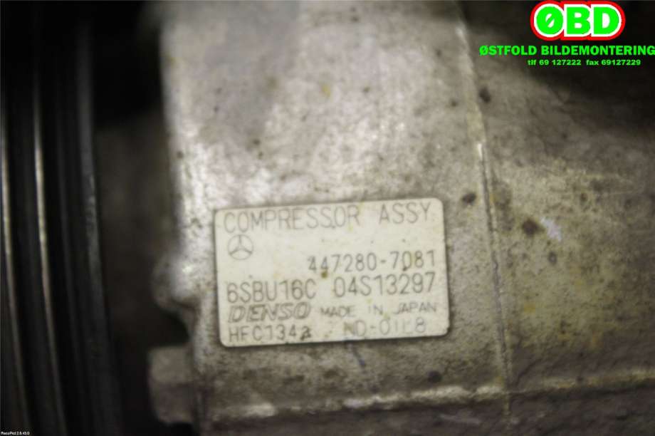 Aircondition kompressor til Mercedes E-Klasse 2013-2016 (Fase 2) (W212) (W212) (MERCEDES|A 000 830 26 00|A 000 830 74 00|)