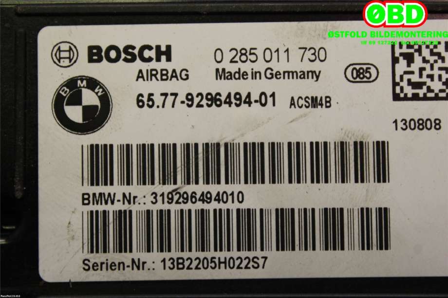 Airbag diverse til BMW 1-Serie 2011-2015 (Fase 1) (F20/F21) (F20/F21) (BMW|65 77 9 461 918||65779296494)