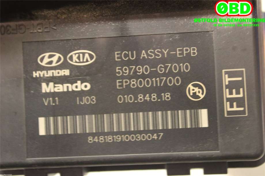 Styreenhet elektrisk parkbrems (EPB - Electric Parking Brake) til Hyundai Ioniq Electric 2019-->> (Fase 2)  (HYUNDAI|59790G 7010||59790G7010)