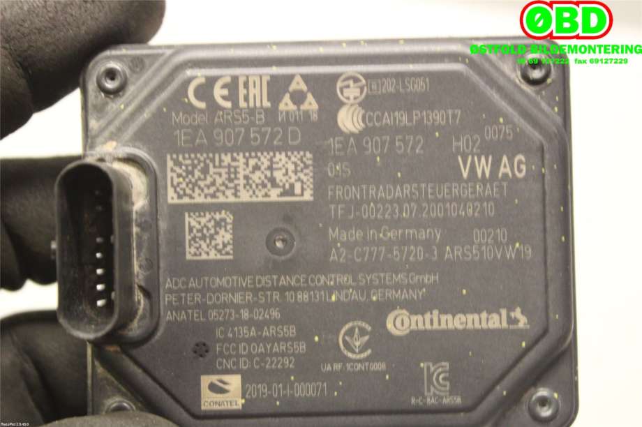 Sensor radar til VW ID.3 2020-->>  (VOLKSWAGEN|1EA 907 572 G||1EA 907 572 D)