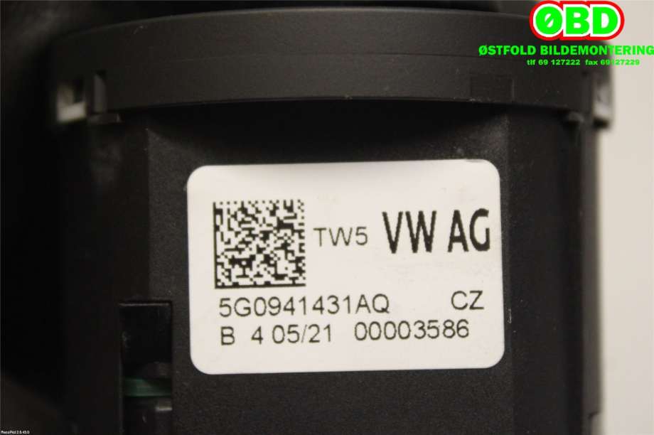 Bryter lys til VW Transporter / Caravelle 2019-->> (T6.1) (T6.1) (VOLKSWAGEN|5G0 941 431 BE||5G0941431AQ)