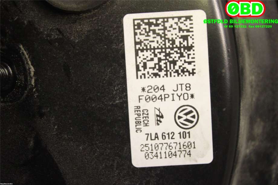 Bremsekraft-forsterker til VW Transporter / Caravelle 2019-->> (T6.1) (T6.1) (VOLKSWAGEN|7LA 612 105||7LA612101)