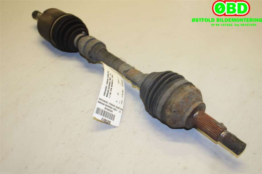 Drivaksel venstre foran til Nissan Qashqai 2007-2010 (Type I, Fase 1) (NISSAN|39101JD52B|)